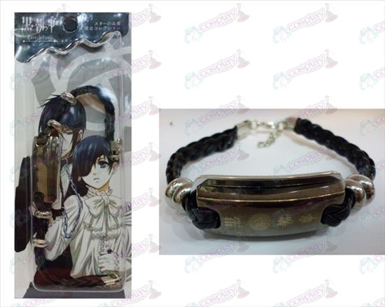 Black Butler Accessories Compact logo shuangpai leather bracelet