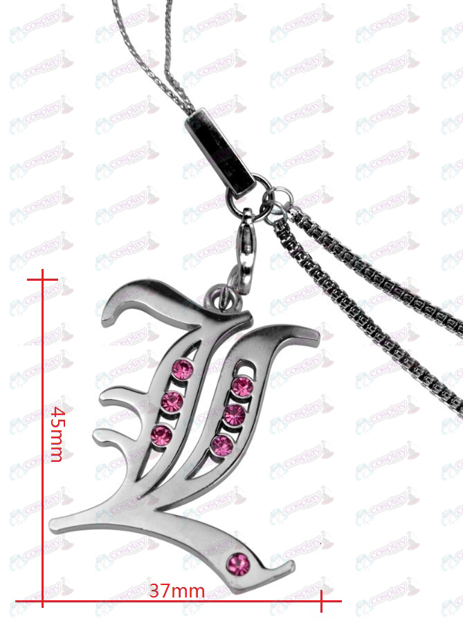 Death Note AccessoriesL flag with diamond phone chain (pink diamond)
