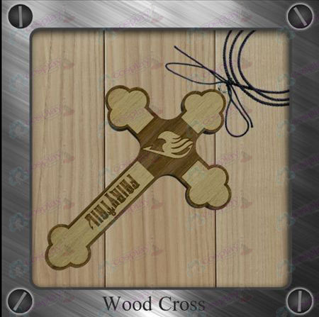 Fairy Tail Accessories-fairy flag wooden cross necklace