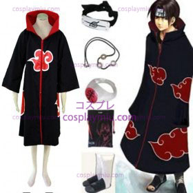 Naruto Akatsuki Itachi Uchiha Deluxe Cosplay Costume and Accessories Set