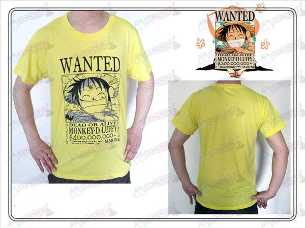 One Piece Accessories Luffy Wanted T-shirt (yellow)