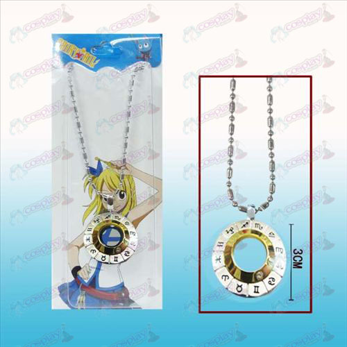Fairy Tail 12 horoscope signs white steel necklace (golden