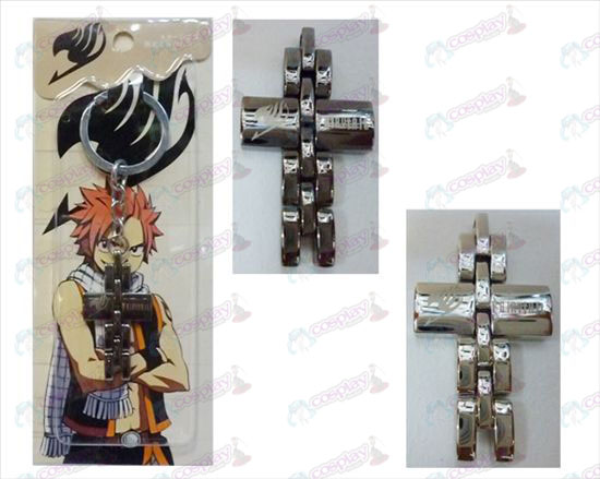 Fairy Tail Accessories black and white cross key chain