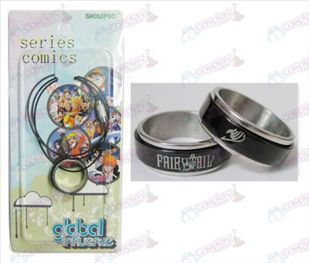 Fairy Tail Accessories Black Steel Ring Necklace transporter - Rope