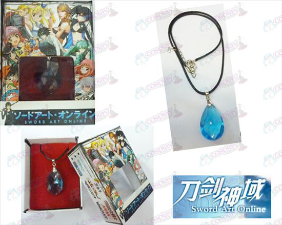 Sword Art Online Accessories Yui boxed blue crystal heart necklace