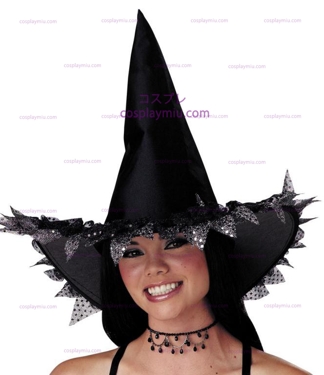 Witch Hat with Silver Sparkle Trim