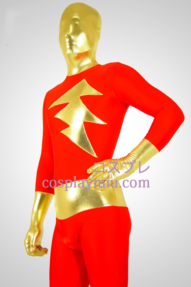 Red Lycra Spandex Shinny Metallic Unisex Zentai Suit